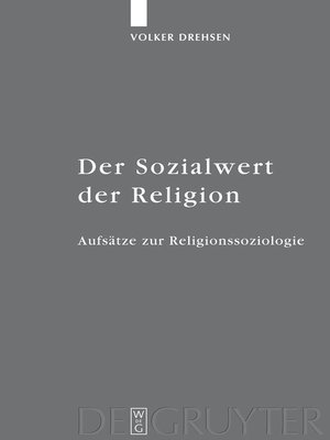 cover image of Der Sozialwert der Religion